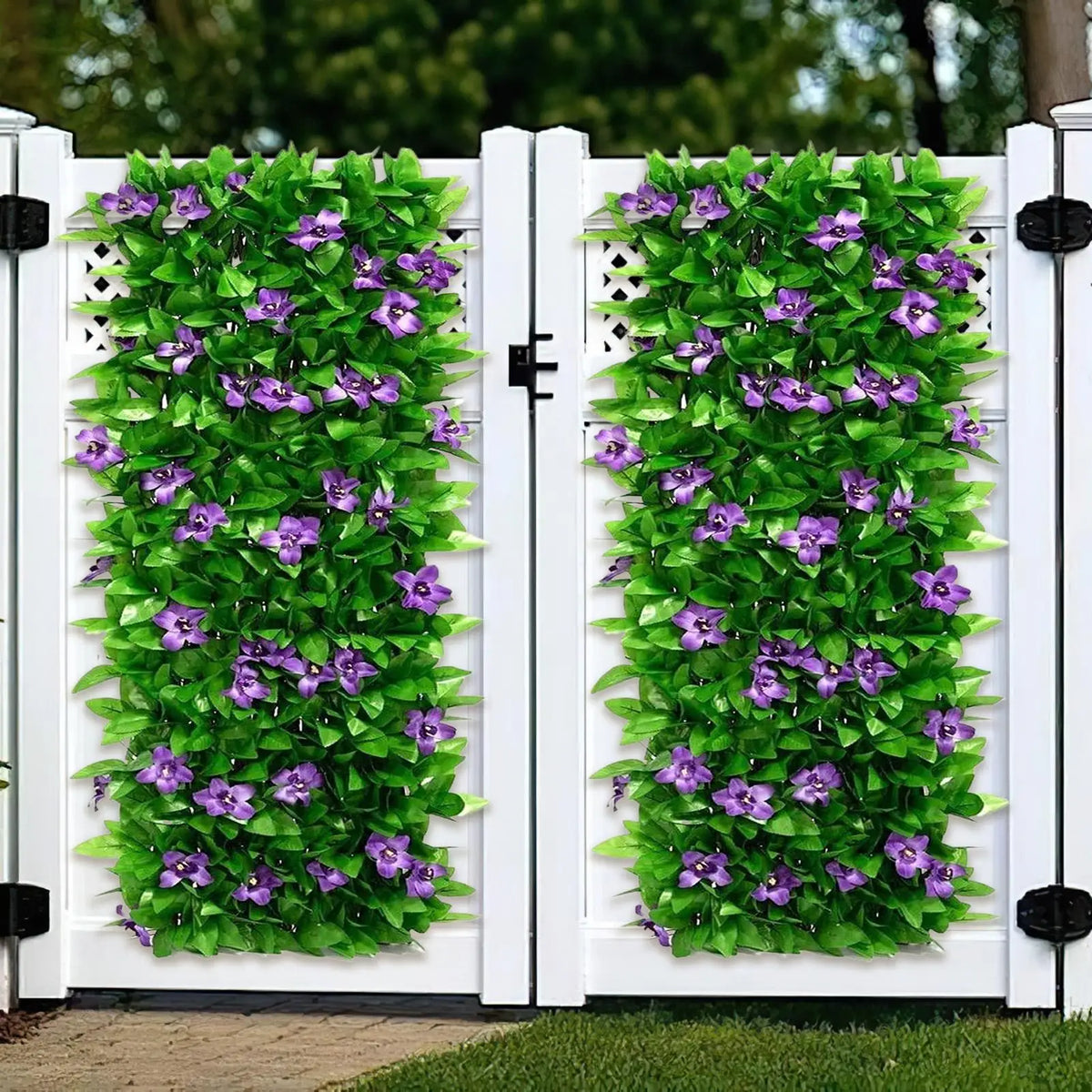 Expandable Artificial Hedge Privacy Screen with Flowers Artificial Privacy Hedge Axl