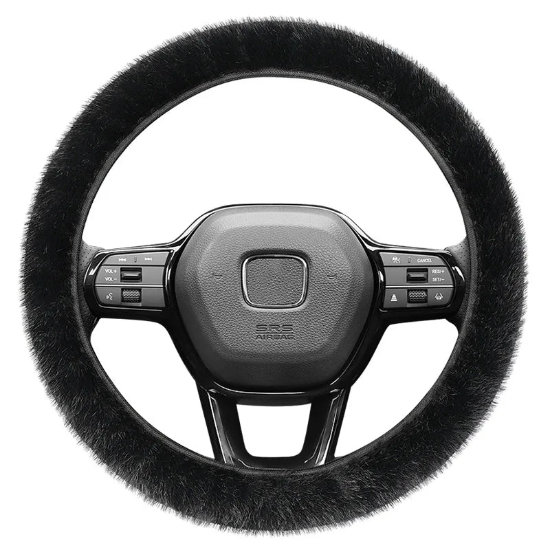 Winter Plush Retractable Steering Wheel Cover – Universal Fit Steering Wheel Cover Axl black