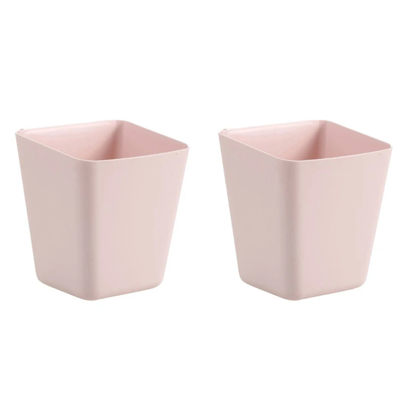 2-Pack Hanging Bucket Organizers for Rolling Carts & Walls Hanging Storage Bins Axl Pink
