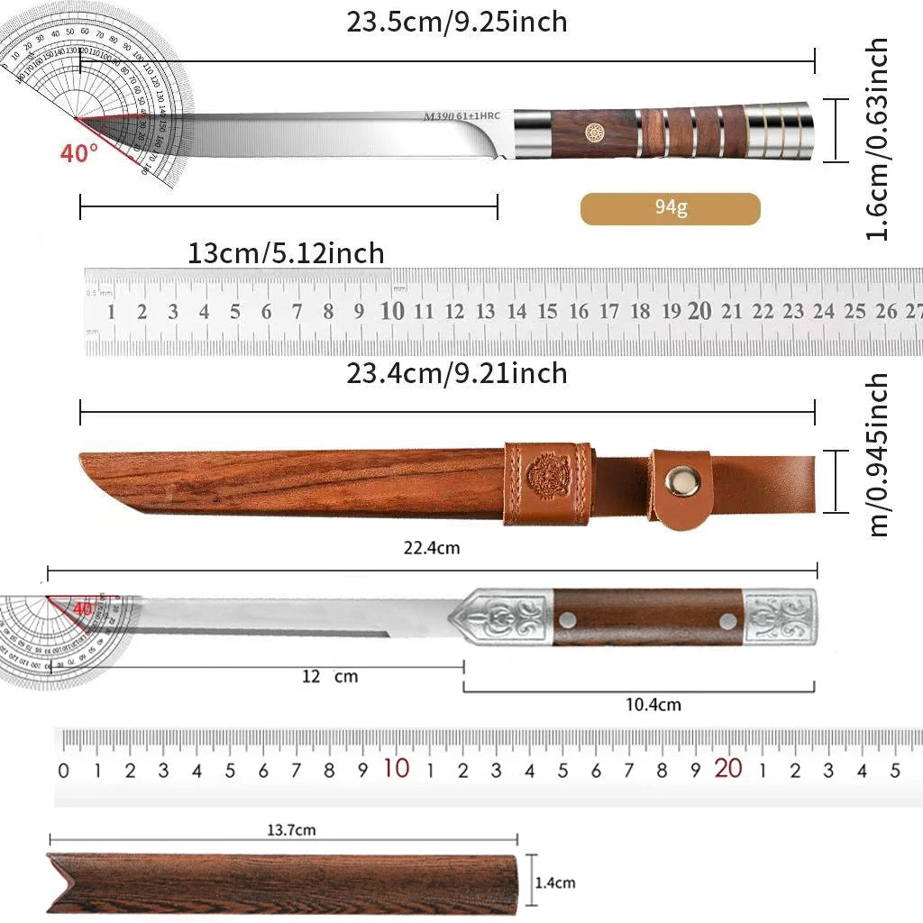 Professional Stainless Steel Paring Knife with Leather Sheath Paring Knife Axl