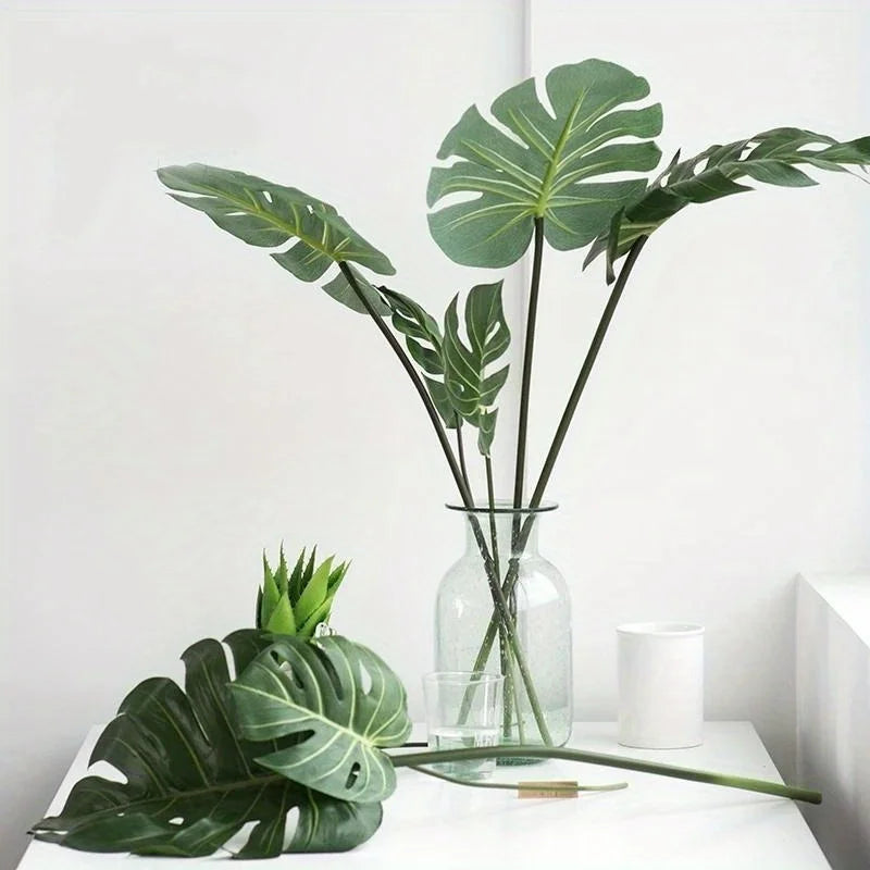 Artificial Tropical Palm & Monstera Leaves | Hawaiian Party Decor Artificial Tropical Leaves Axl