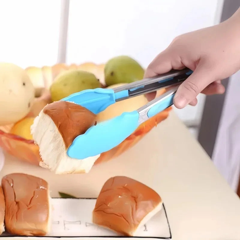 Stainless Steel Silicone Cooking Tongs – Anti-Slip BBQ Clip Kitchen Cooking Tongs Axl