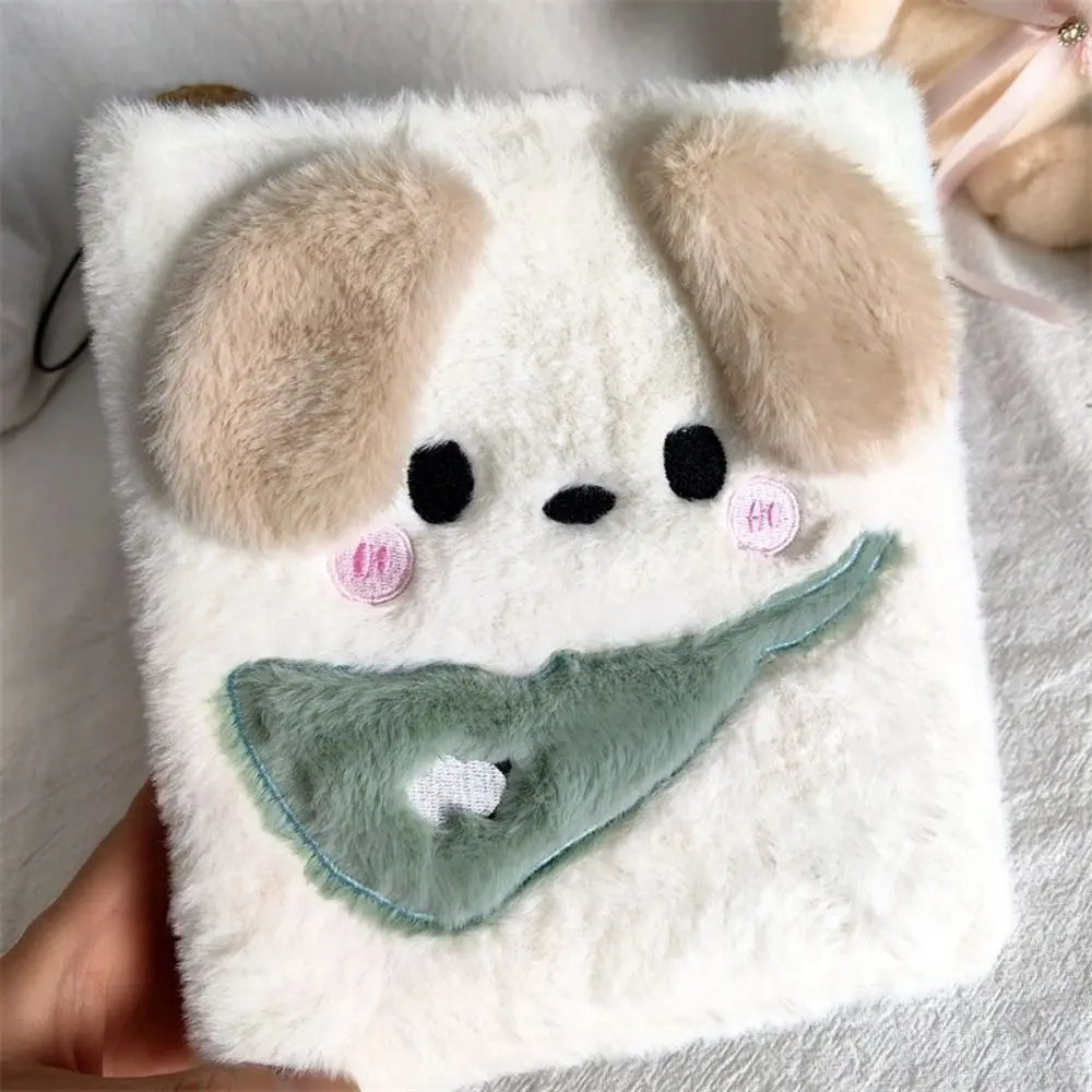 A6 Fluffy Plush Photocard Binder – Cartoon Bear & Dog Album Photocard Binder Album Axl bib puppy