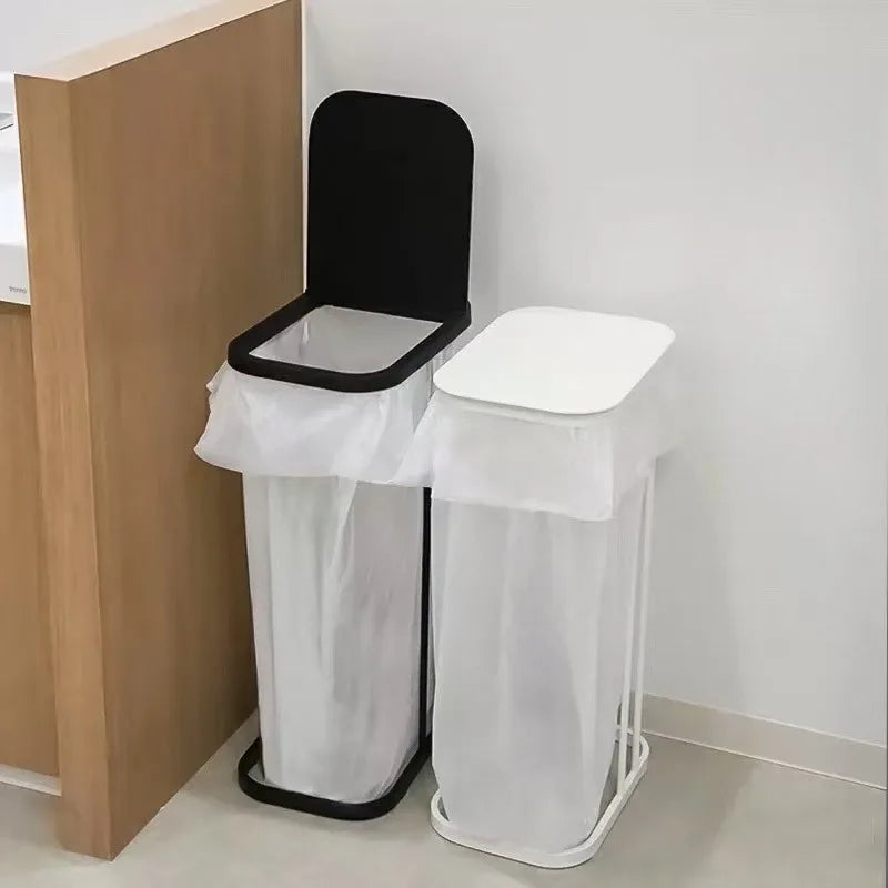 Modern Square Trash Can with Lid – Iron Waste Bin Rack Waste Bin Rack Axl