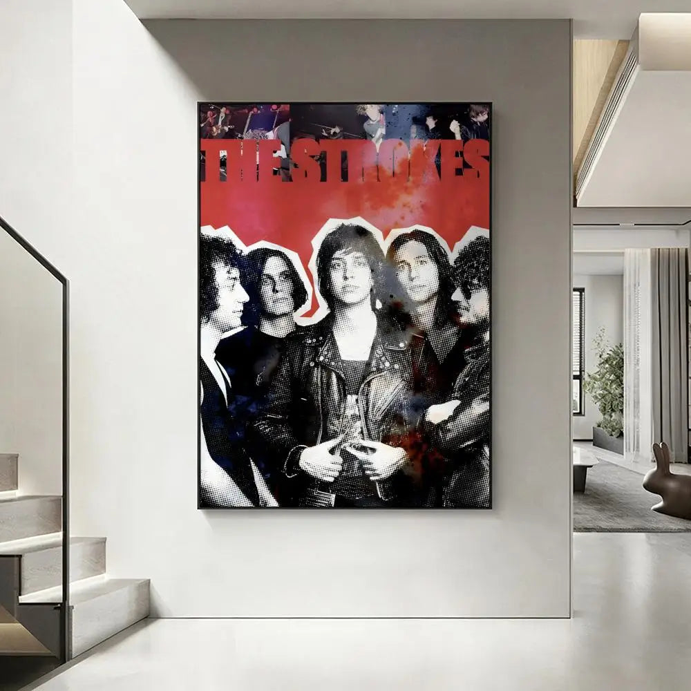 The Strokes Band HD Poster – Waterproof Sticky Wall Art Decor Music Band Poster Axl White11 30X40cmNoframe