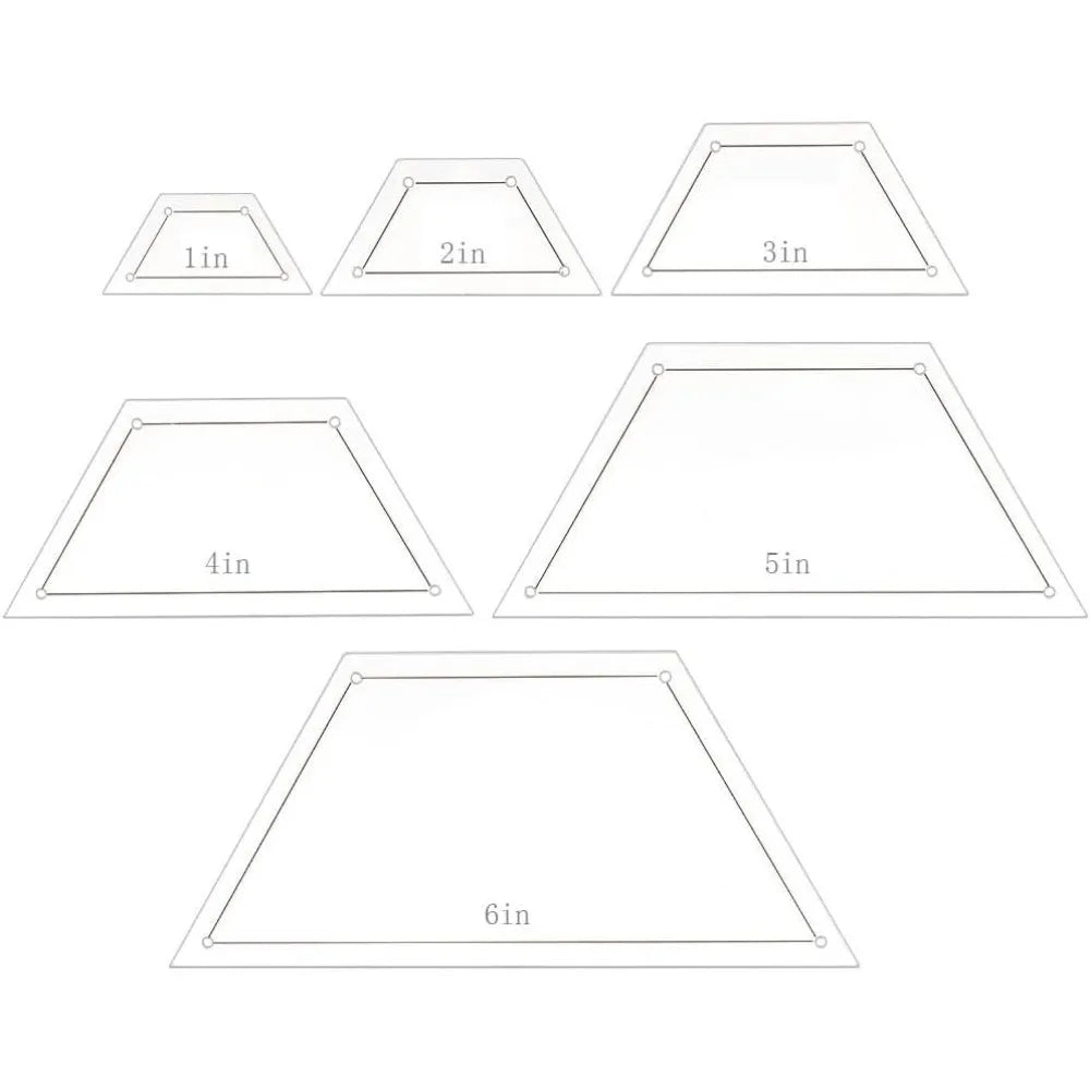 6-Pc Acrylic Quilting Half Template Rulers Set – 1 to 6 Inch Quilting Template Rulers Axl AECH04-18698