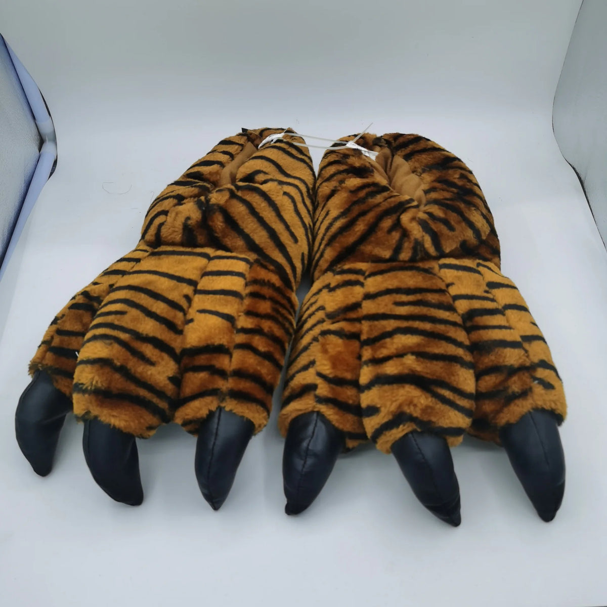 Men's Fluffy Animal Print Slippers | Bear Paw Faux Fur Slides Novelty Fluffy Slippers Axl