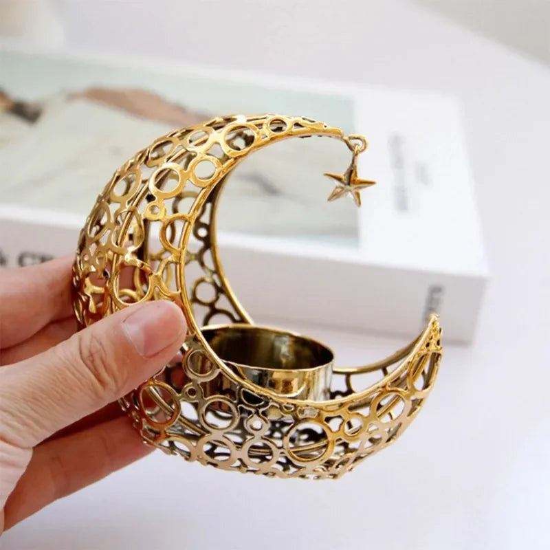 Ramadan Moon Metal Candle Holder – Eid Mubarak Home Decor Metal Candle Holder Axl