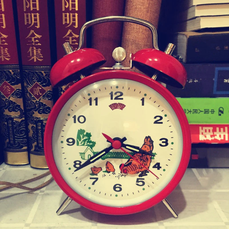 Retro Mechanical Wind-Up Alarm Clock – Metal Clockwork Desk Mechanical Alarm Clock Axl