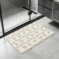 French Country Floral Diatomite Bath Mat – Quick Dry Non-Slip Diatomite Bath Mat Axl White7 30x45cm