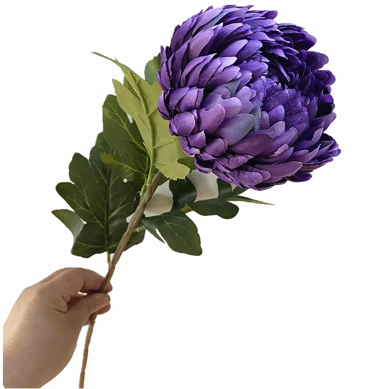 Silk Pineapple Chrysanthemum Long Stem Artificial Flower Artificial Flower Axl PURPLE