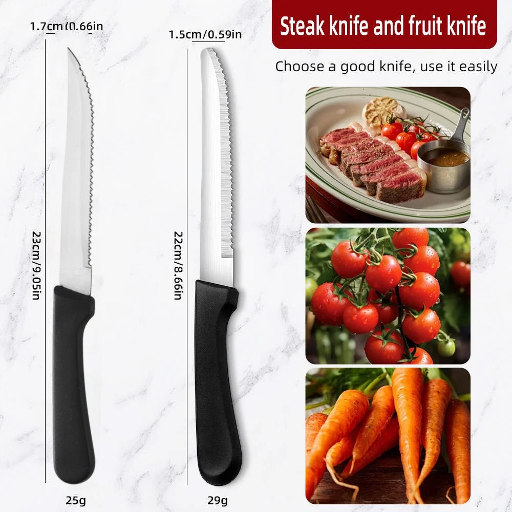 Stainless Steel Steak Knife – Dishwasher Safe Plastic Handle Steak Knife Axl