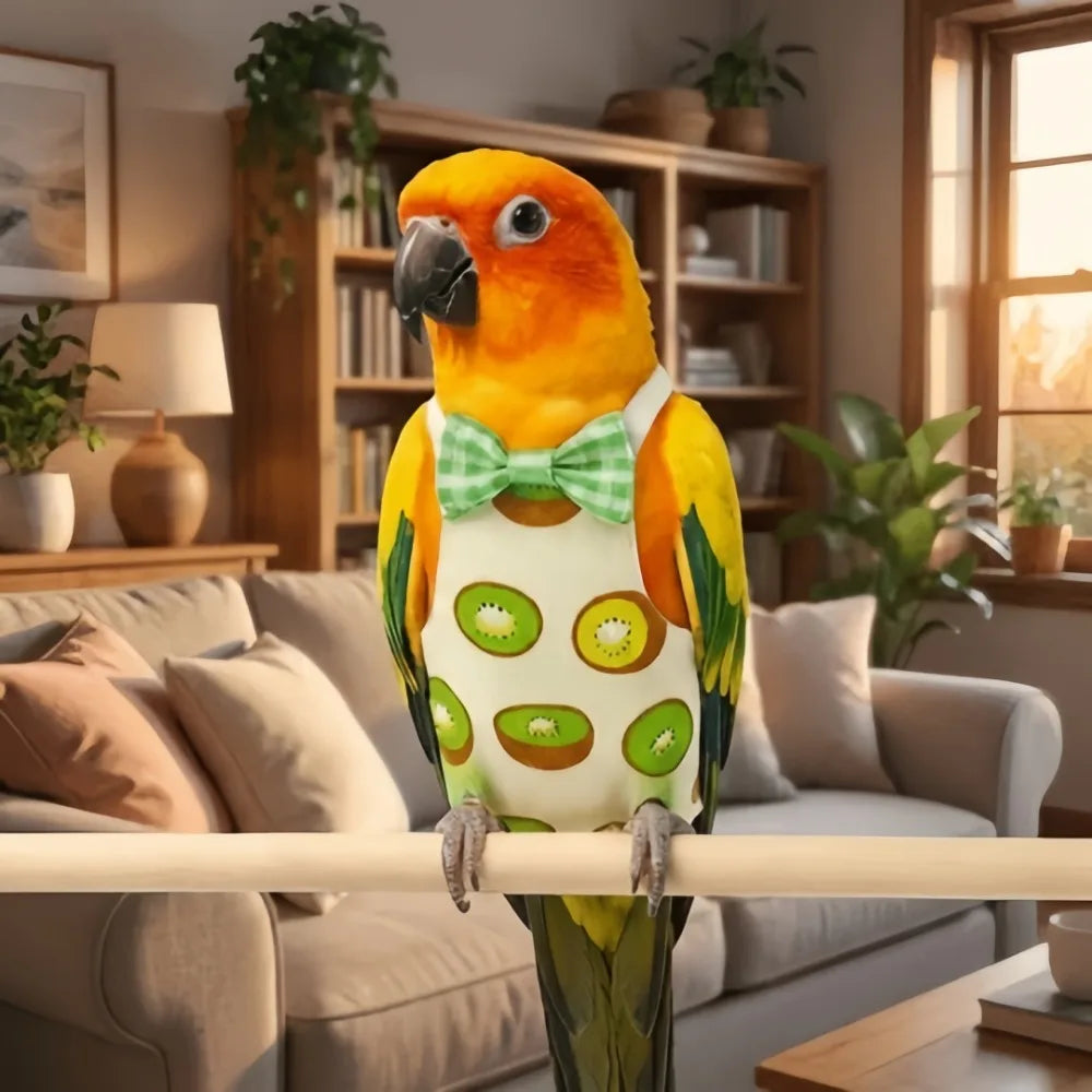 Parrot Flight Suit – Washable Cotton Bird Diaper & Bowtie Bird Flight Suit Axl
