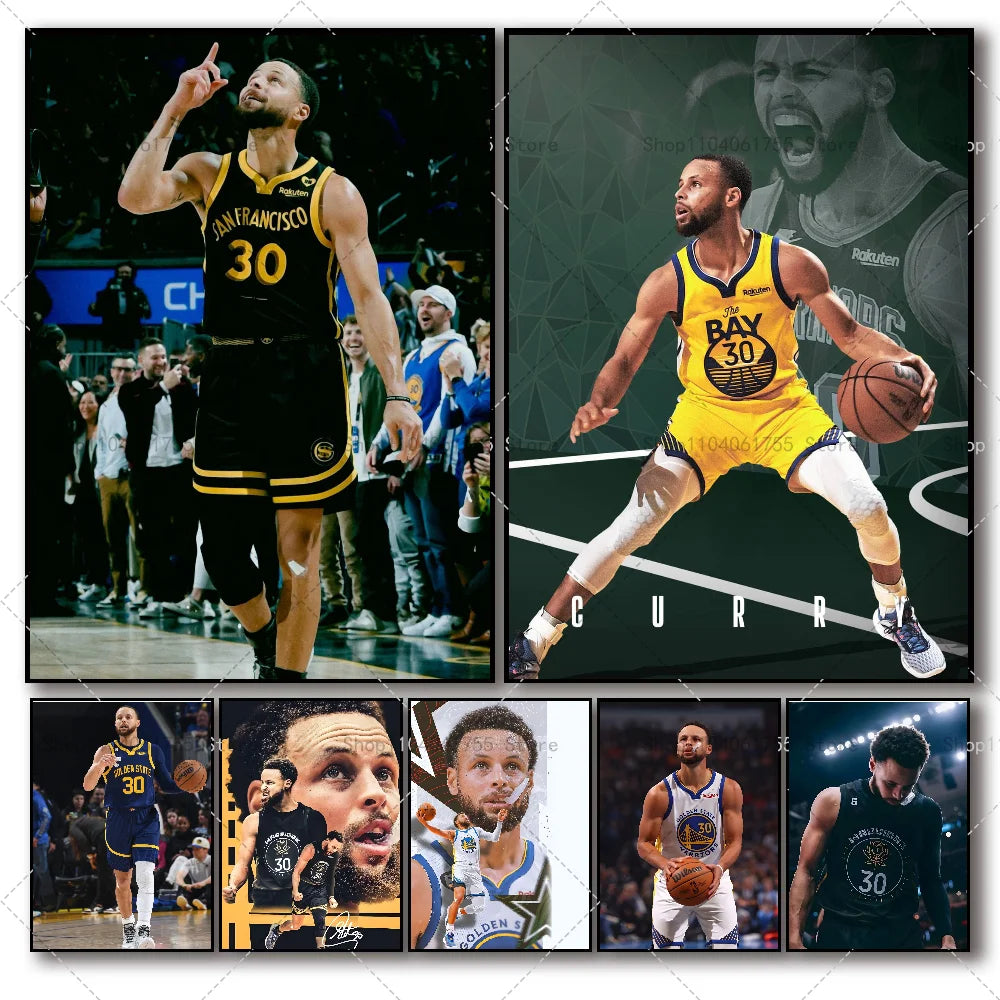 Stephen Curry Basketball Poster – Self-Adhesive Waterproof Wall Art Wall Art Poster Axl