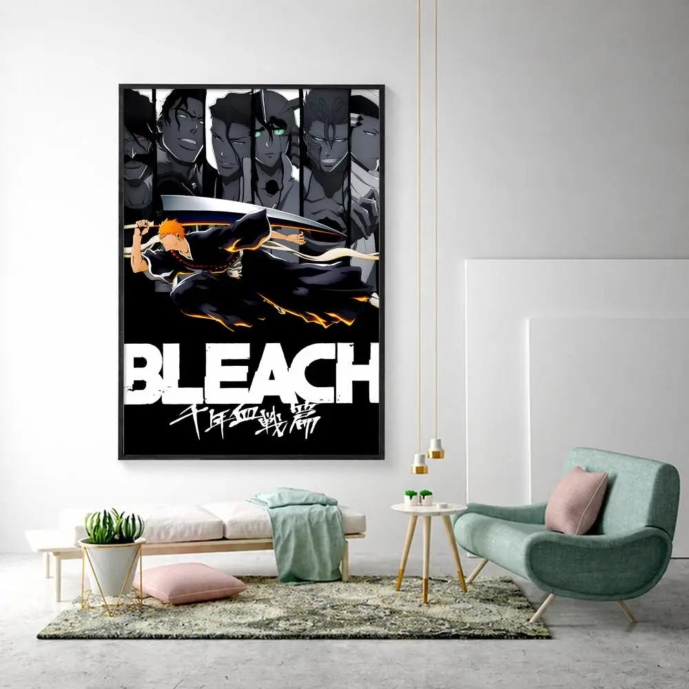 Bleach Anime Poster – HD Art Waterproof Sticky Wall Decor Anime Wall Poster Axl White9 15X20cmNoframe