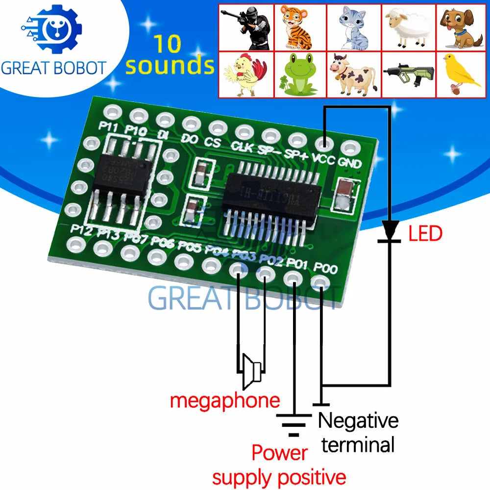 Animal Sounds & Effects IC Module – 20+ Pre-Loaded Audio Clips IC Sound Module Axl Default Title