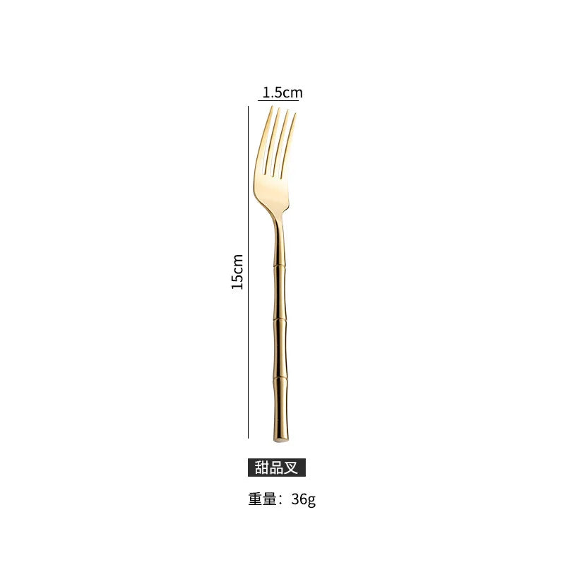 Bamboo Handle Stainless Steel Steak Knife & Fork Set Flatware Set Axl J China Mainland