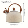 KEMORELA 2.5L Stainless Steel Whistle Kettle – Gas & Induction Stovetop Whistle Kettle Axl 2.5L Beige 2.5L