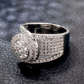 Huitan Women's CZ Wedding Ring – Sparkling Geometric Design Fashion Ring Axl F1660 7