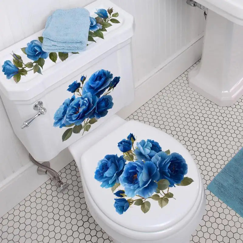 Floral Butterfly Toilet Sticker – Waterproof PVC Bathroom Decal Bathroom Wall Sticker Axl