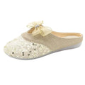 Women's Mesh Bow Rhinestone Slide Sandals – Summer Flats Women's Slide Sandals Axl Gold 40