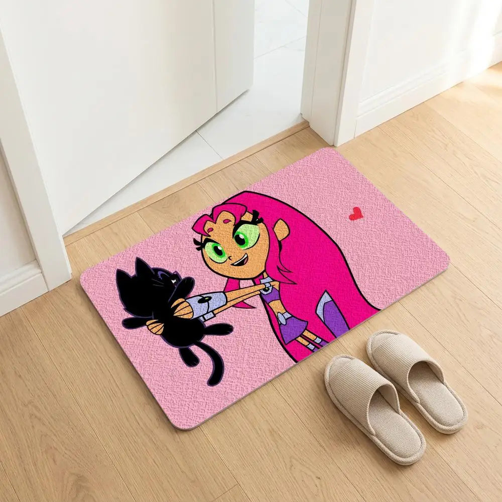 Teen Titans Go! Diatomite Bath Mat – Non-Slip & Quick Dry Diatomite Bath Mat Axl White5 50x80cm
