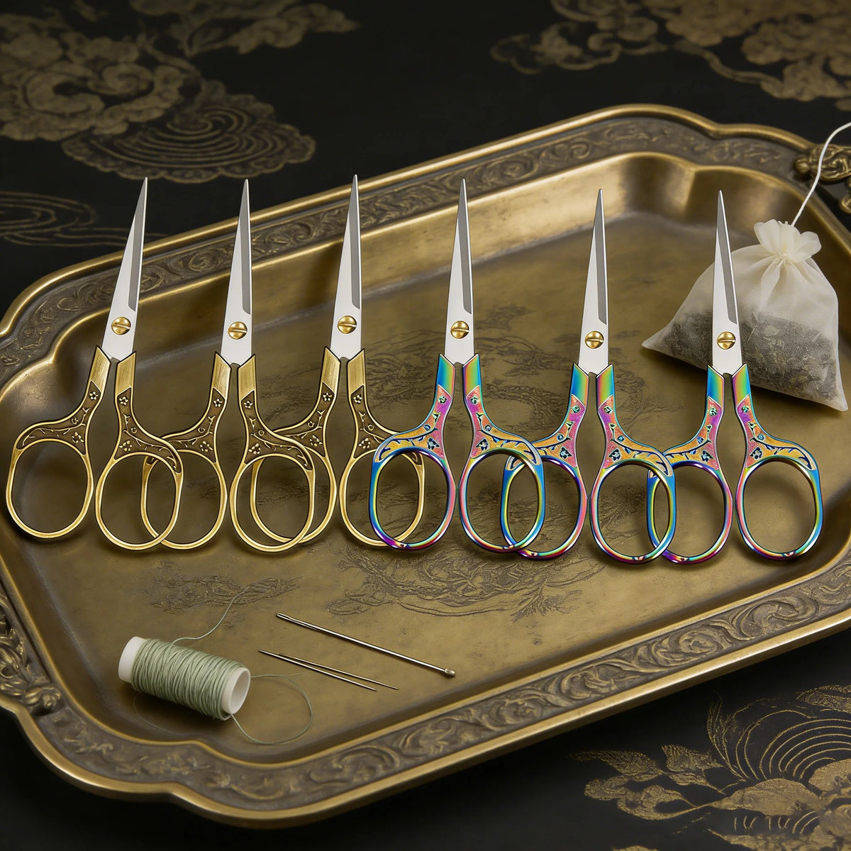 Plum Blossom Embroidery Scissors – Vintage Craft Shears 2–8 PCS Embroidery Scissors Axl Scissors-6PCS