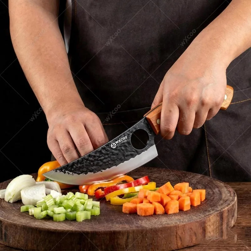 WXCOO Handmade Stainless Steel Chef & Boning Knife with Cover Chef Boning Knife Axl