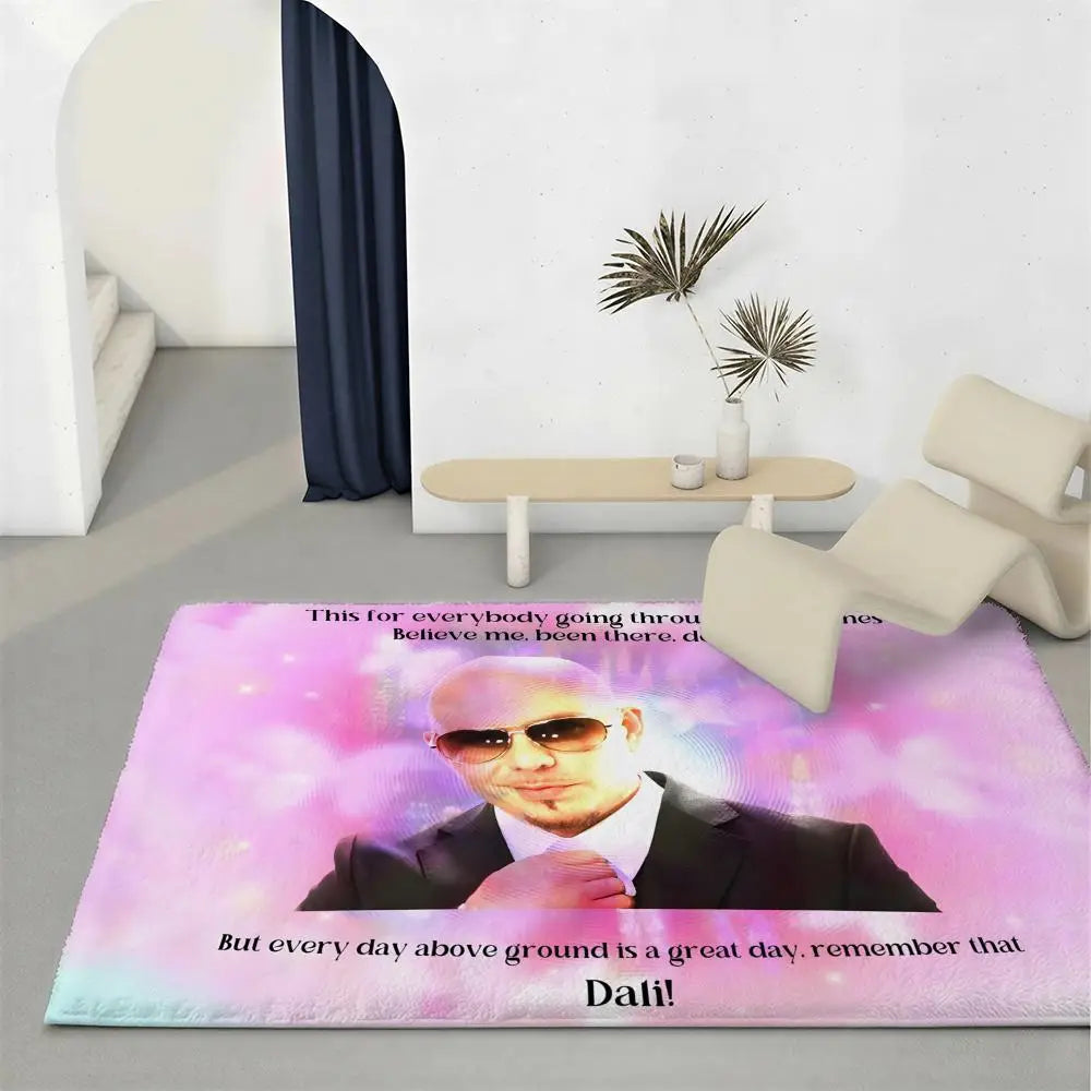 Pitbull Flannel Floor Mat – Non-Slip Soft Plush Indoor Rug Indoor Floor Rug Axl White2 80x120cm