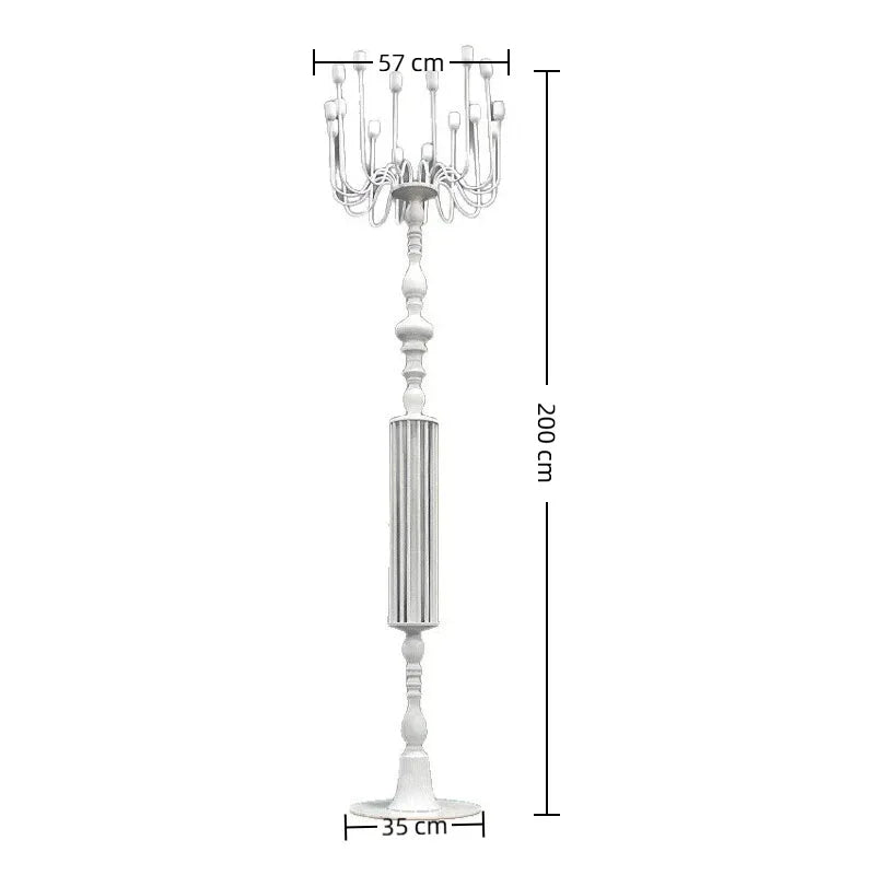 Giant Iron Floor Candlestick Holder – Luxury Wedding Decor Floor Candle Holder Axl White-Large