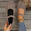 Women's Velvet Mary Jane Flats | Retro Round Toe Slip-On Shoes Mary Jane Flats Axl Brown 40