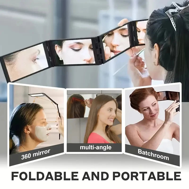 360° 4-Sided Folding Handheld Mirror – Travel & Haircut Folding Handheld Mirror Axl