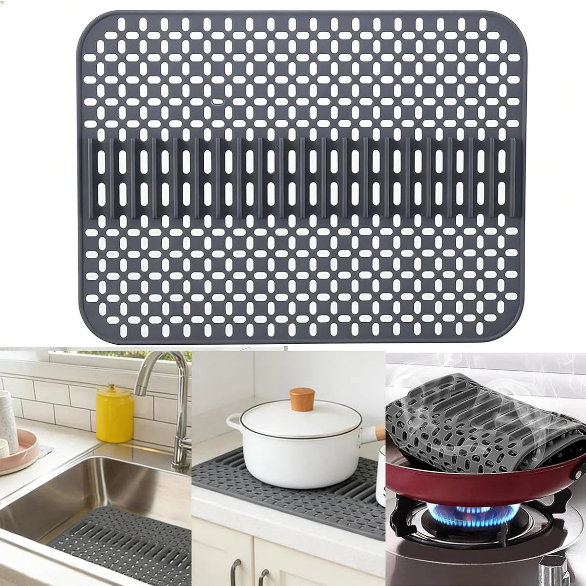 Silicone Sink Mat Protector 16.9"×12.5" | Non-Slip Kitchen Pad Sink Mat Protector Axl