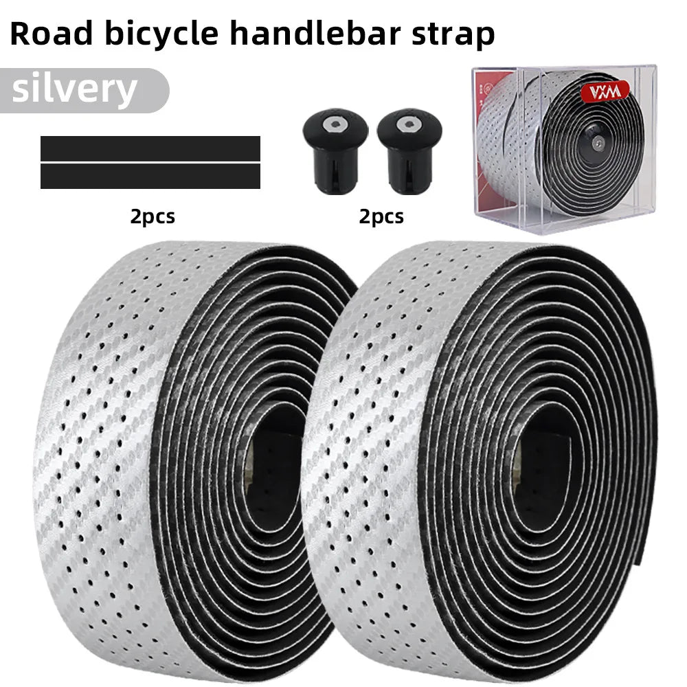 Road Bike Handlebar Tape – Carbon PU Non-Slip Drop Bar Wrap Handlebar Tape Axl VXMCarbon pattern pe