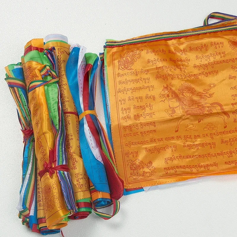 Tibetan Buddhist Prayer Flags – Lung Ta Silk Banner Decoration Prayer Flag Banner Axl