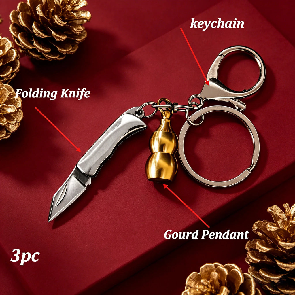 Portable Folding Pocket Knife – EDC Keychain Utility Tool Folding Pocket Knife Axl