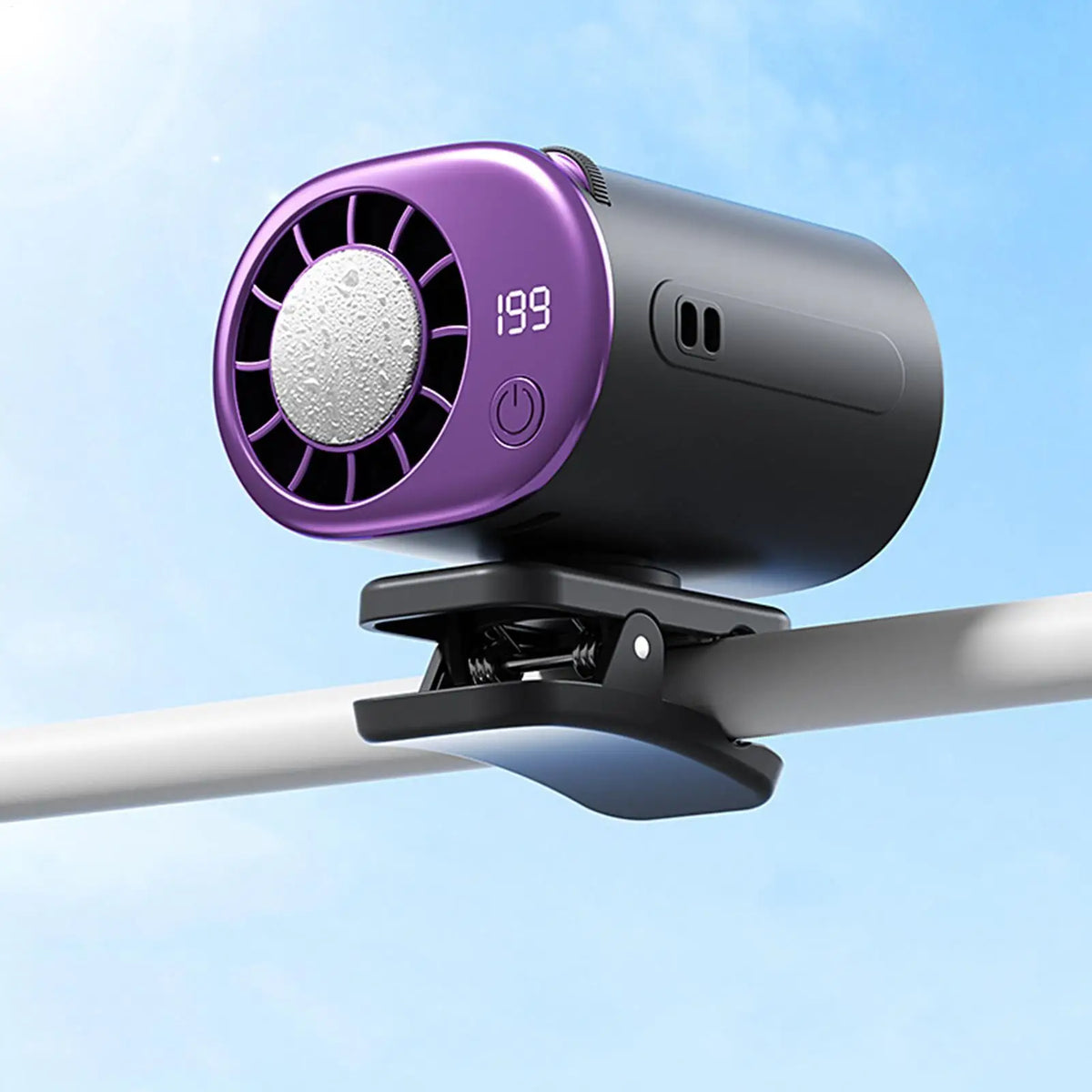 Clip-On Car Fan LED Display 199 Speeds | USB & Type-C Clip-On Car Fan Axl