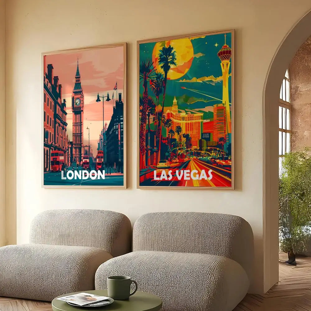 Famous City Scenery HD Canvas Wall Art – Unframed Poster Canvas Wall Art Axl