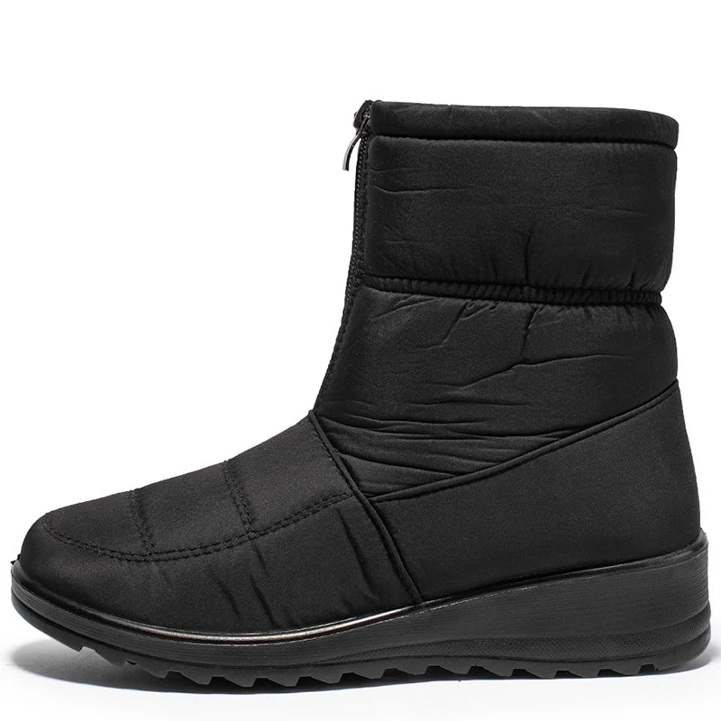 Women's Waterproof Snow Boots – Warm Plush Ankle Zip Boots Women's Snow Boots Axl black 36