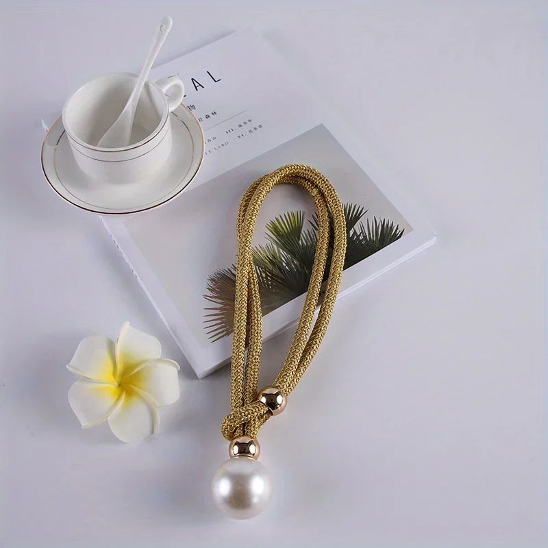 Pearl Tie Band Curtain Tiebacks – Elegant Window Decor Curtain Tiebacks Axl