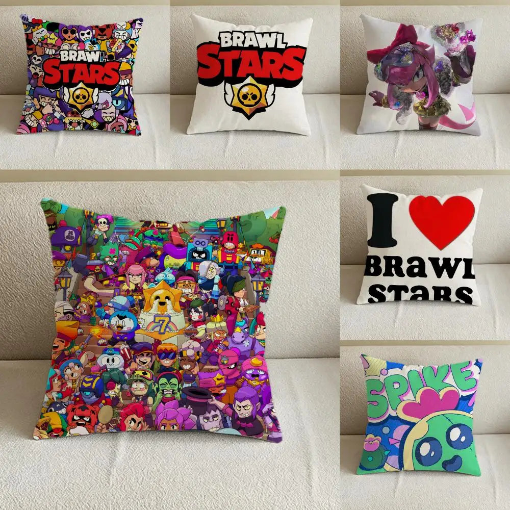Natural Linen Cushion Cover – Game Print Pillow Case Sofa Bed Linen Cushion Cover Axl
