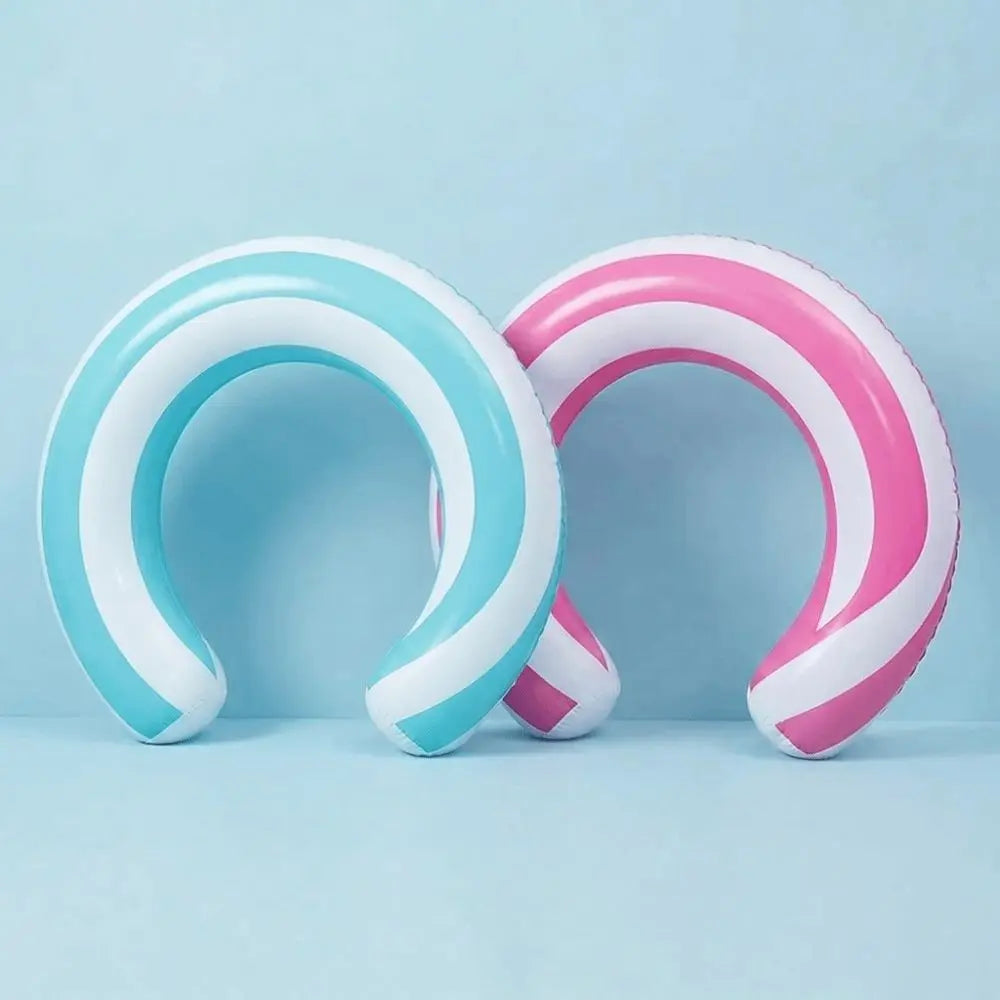 U-Shaped Striped Inflatable Pool Float – Arch Swimming Ring Inflatable Pool Float Axl
