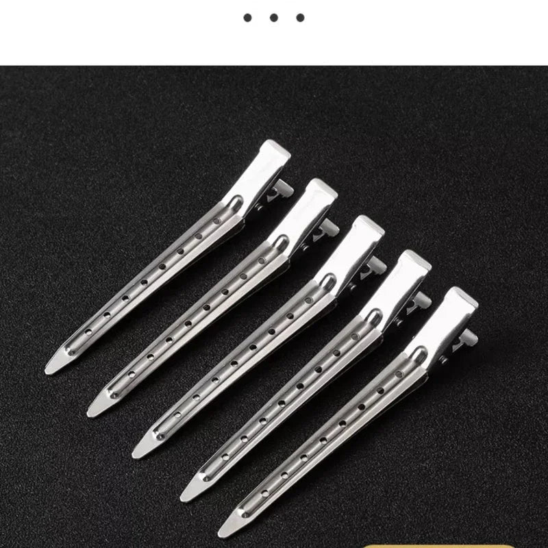 10-Pack Stainless Steel Duckbill Hair Clips – Salon & Makeup Hair Styling Clips Axl