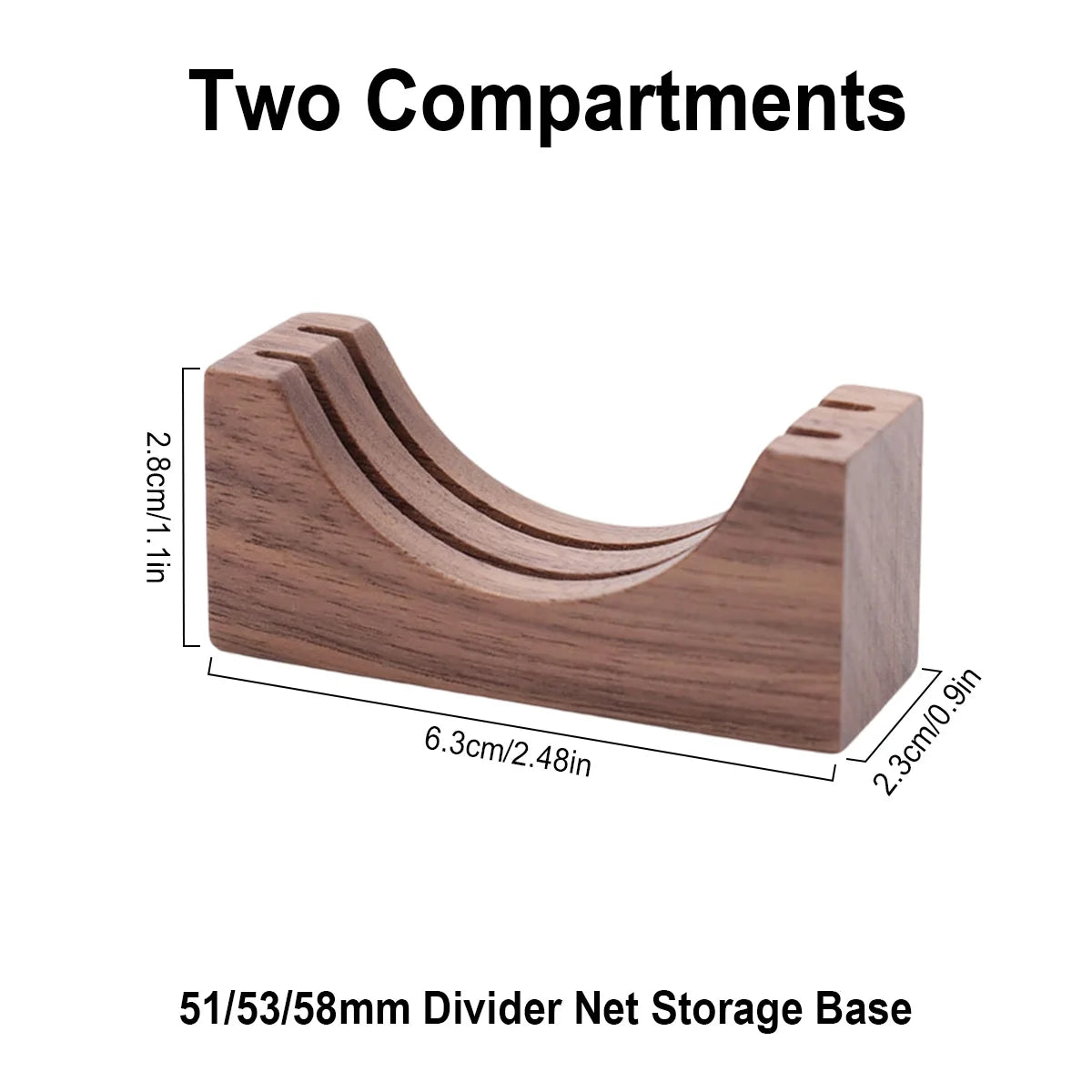 Walnut Espresso Puck Screen Stand – 51/53/58mm Portafilter Coffee Accessory Stand Axl 2 Compartments