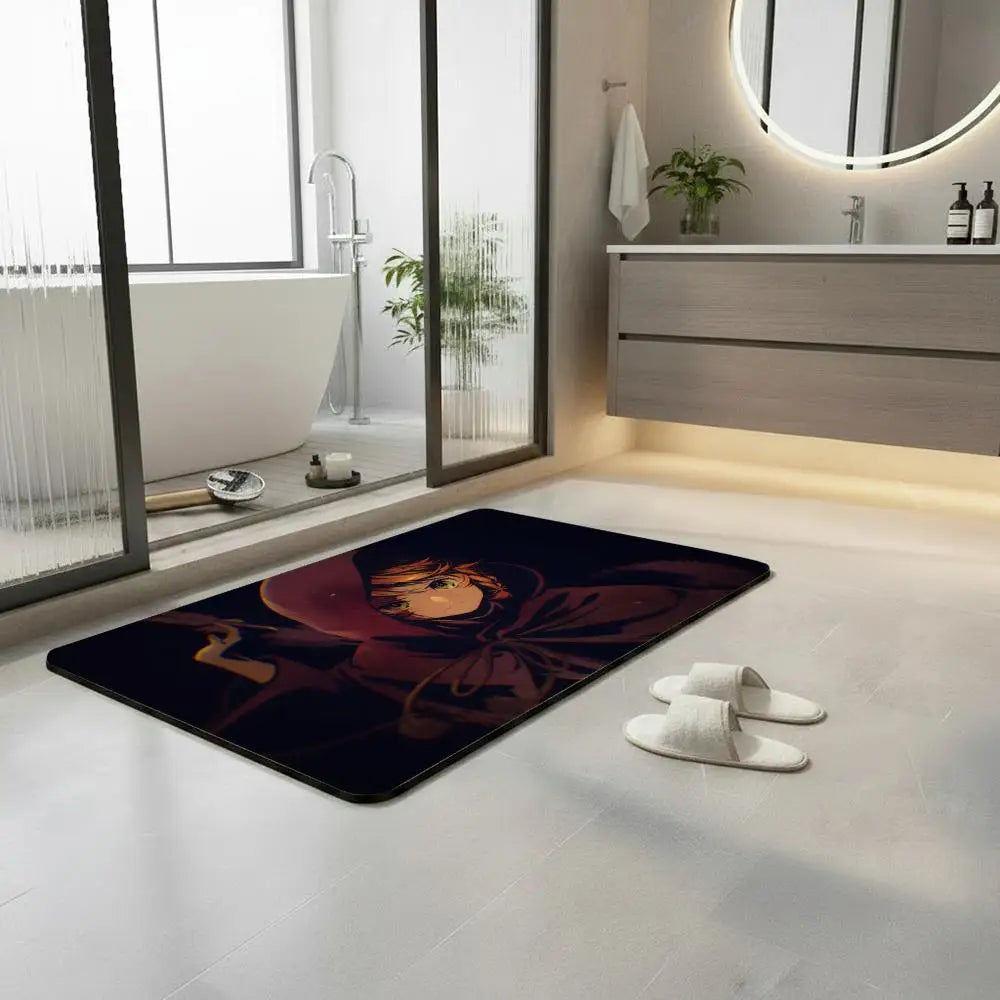 Anime Promised Neverland Diatomite Bath Mat | Quick Dry Diatomite Bath Mat Axl