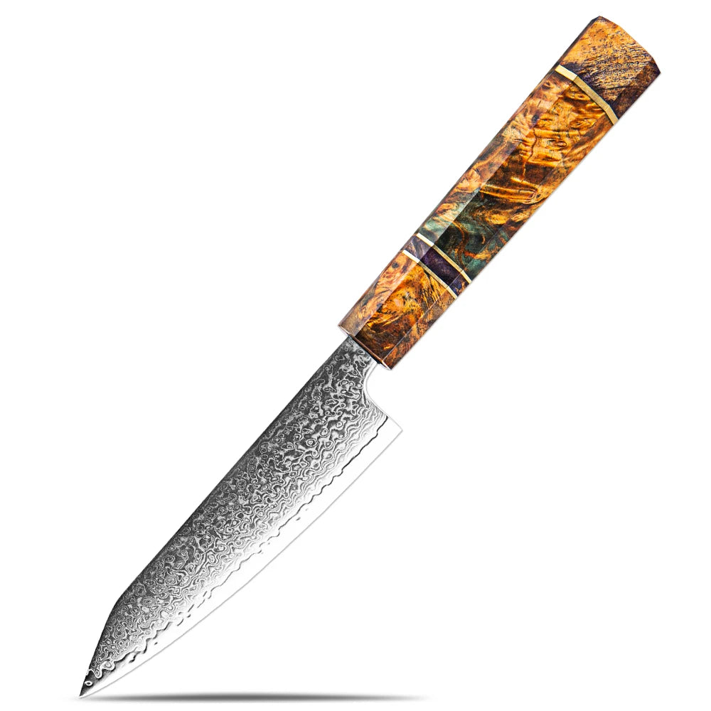 XITUO Damascus Steel Chef Knife Set – VG10 Core, Wood Handle Kitchen Knife Set Axl Utility Knife