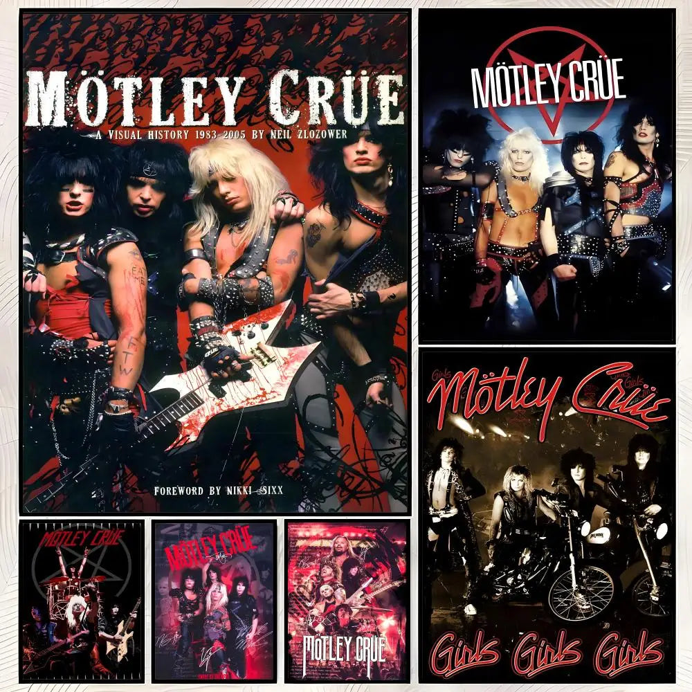 Mötley Crüe Wall Poster – Self-Stick HD Waterproof PVC Art Wall Art Poster Axl