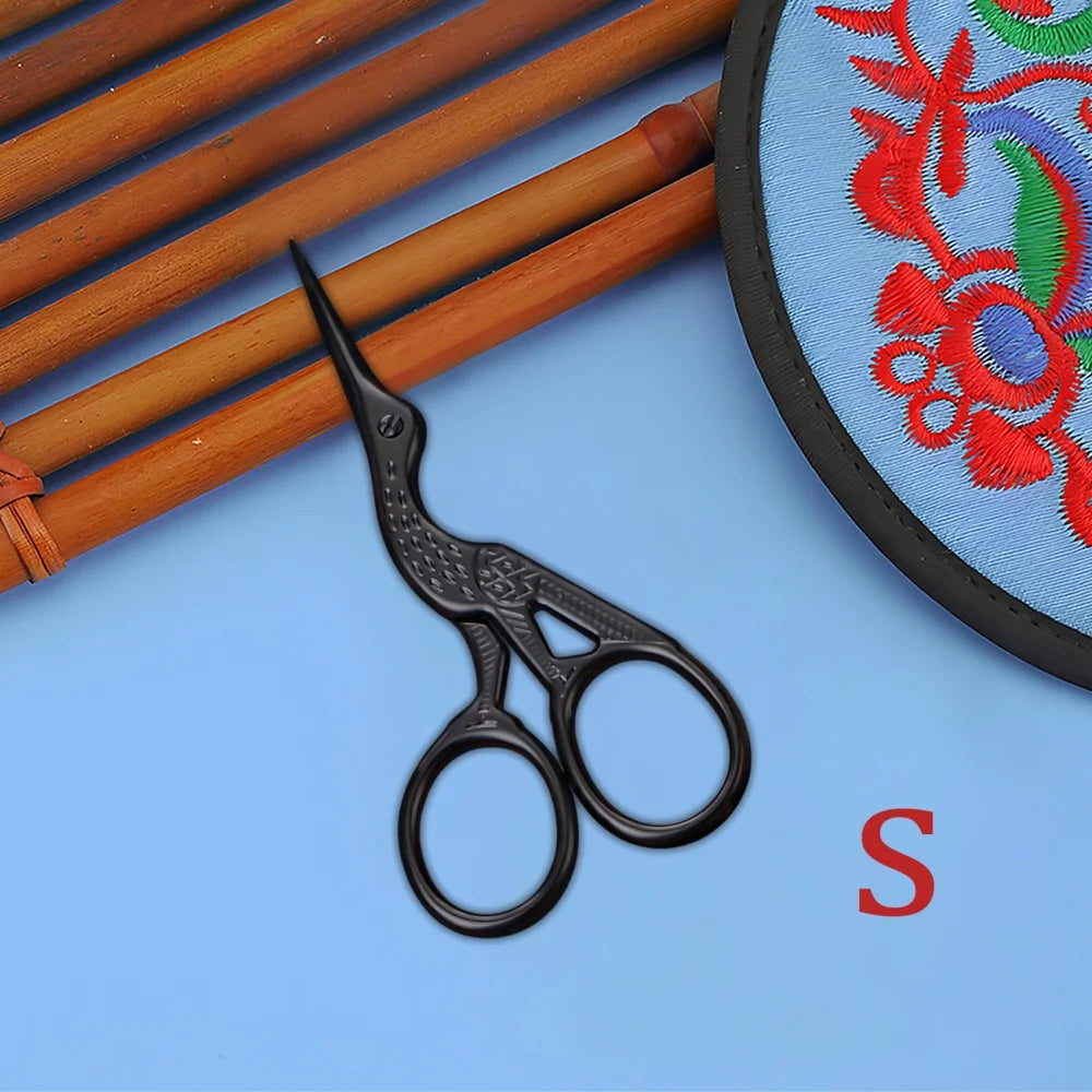 Retro Vintage Embroidery Scissors – Stainless Steel Craft Tool Embroidery Scissors Axl Scissors-Black-S