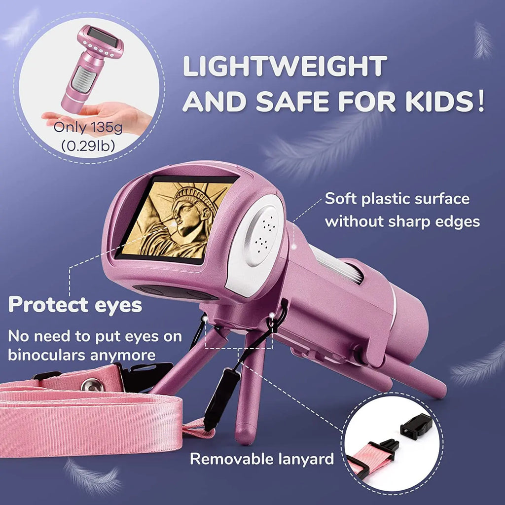 Kids 3-in-1 Digital Microscope Camera – 2" Screen STEM Toy Kids Microscope Toy Axl