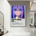 Anime Happy Sugar Life Poster – HD Waterproof Wall Art Anime Wall Poster Axl White12 50X70cmNoframe